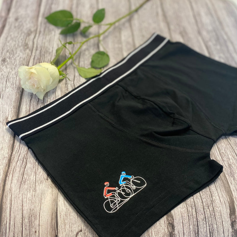 Cycling Duo - Mens Boxer Shorts. Perfect Valentines gift - Spoke & Solace