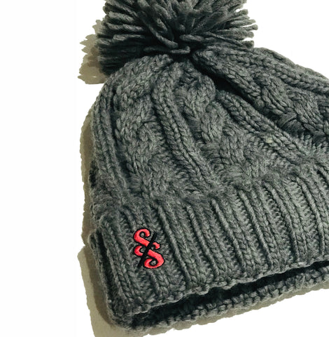 Cable Knit Melange Beanie - nod to the Giro d'Italia - Spoke & Solace