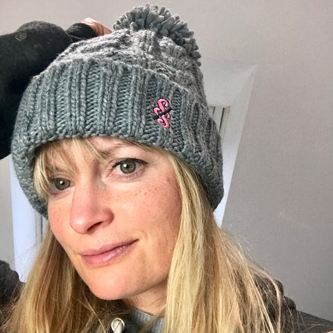 Cable Knit Melange Beanie - nod to the Giro d'Italia - Spoke & Solace