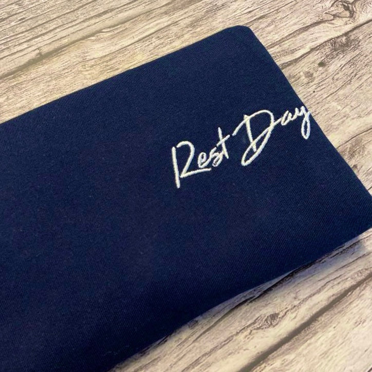 Rest Day Long sleeve T-Shirt - Left chest embroidered