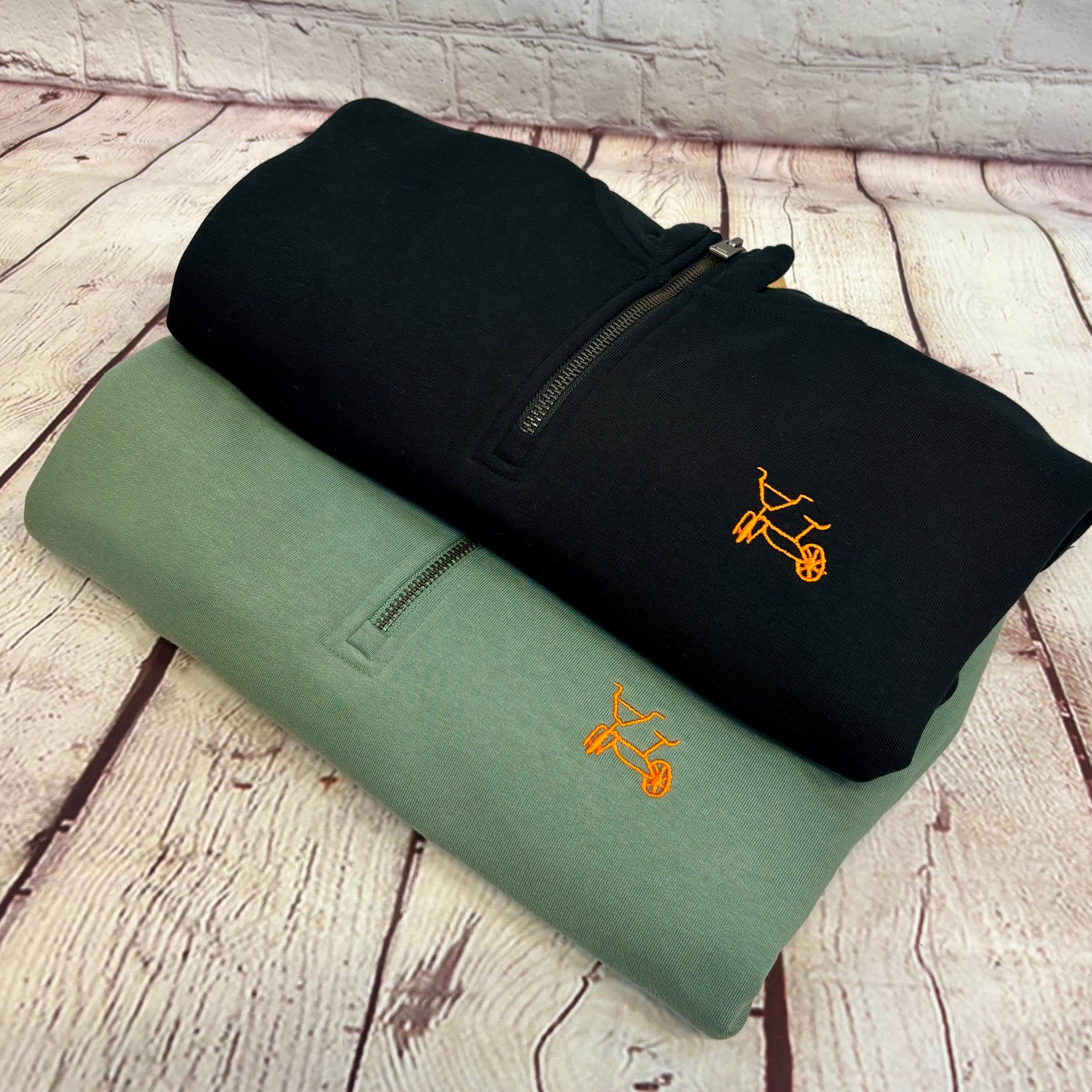 BMX, designed by Maxi - Embroidered 1/4 Zip Sweatshirt - (unisex)