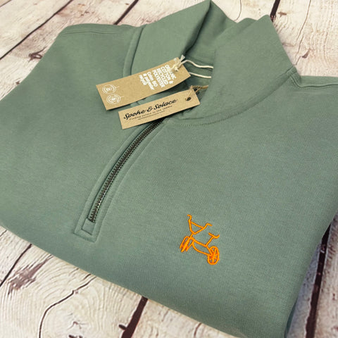 BMX, designed by Maxi - Embroidered 1/4 Zip Sweatshirt - (unisex)