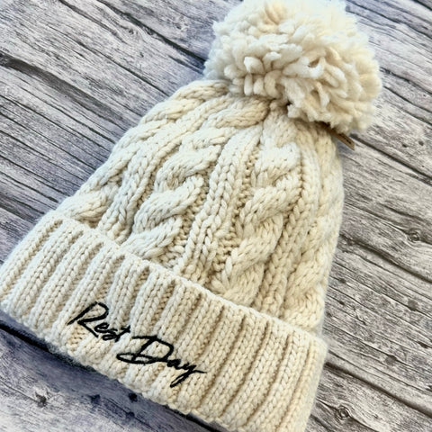 Cable Knit Melange Beanie - Rest Day