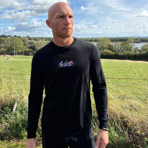 Bike Tour Long sleeve T-Shirt - Embroidered design