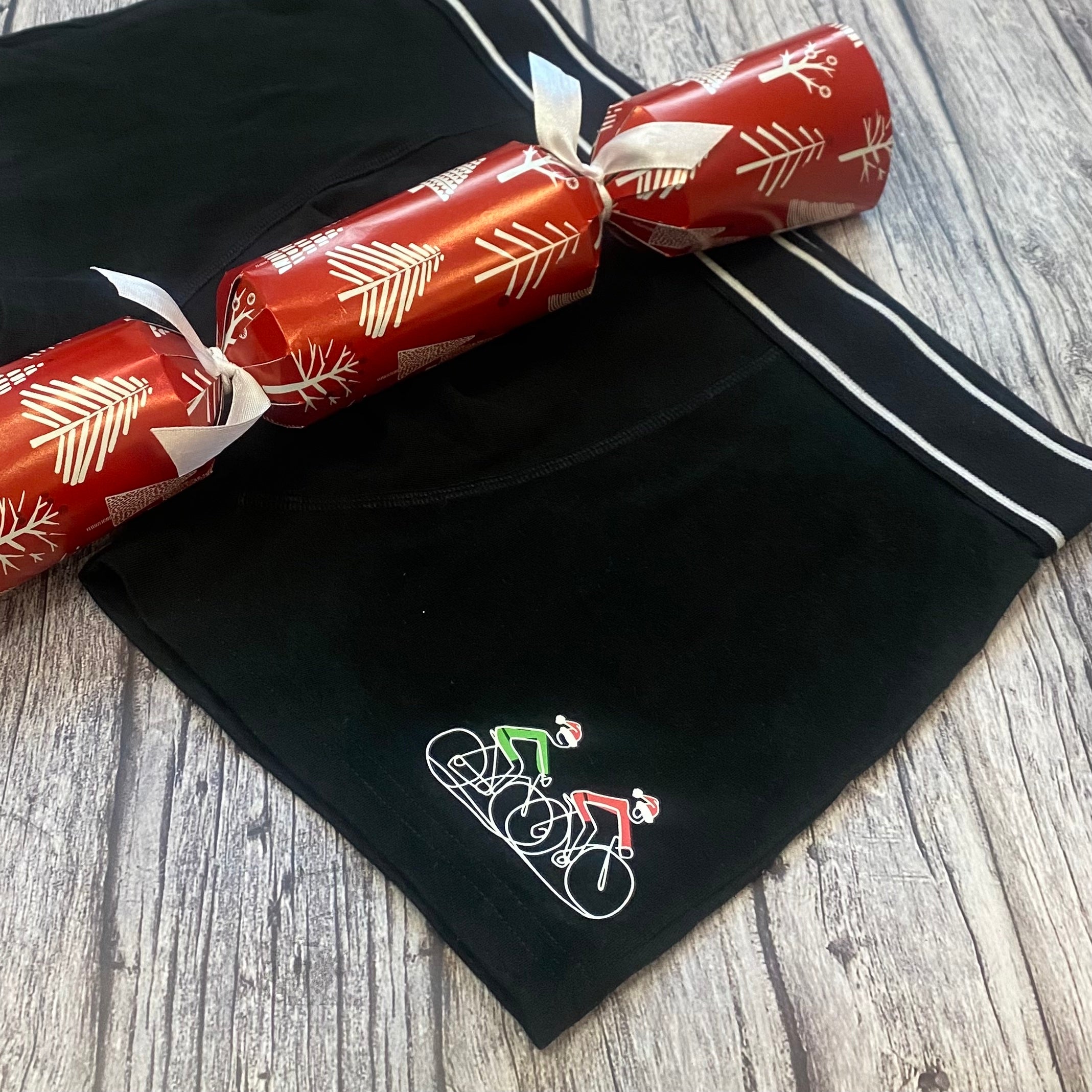 Cycling Duo, Christmas - Mens Boxer Shorts. Perfect Christmas gift