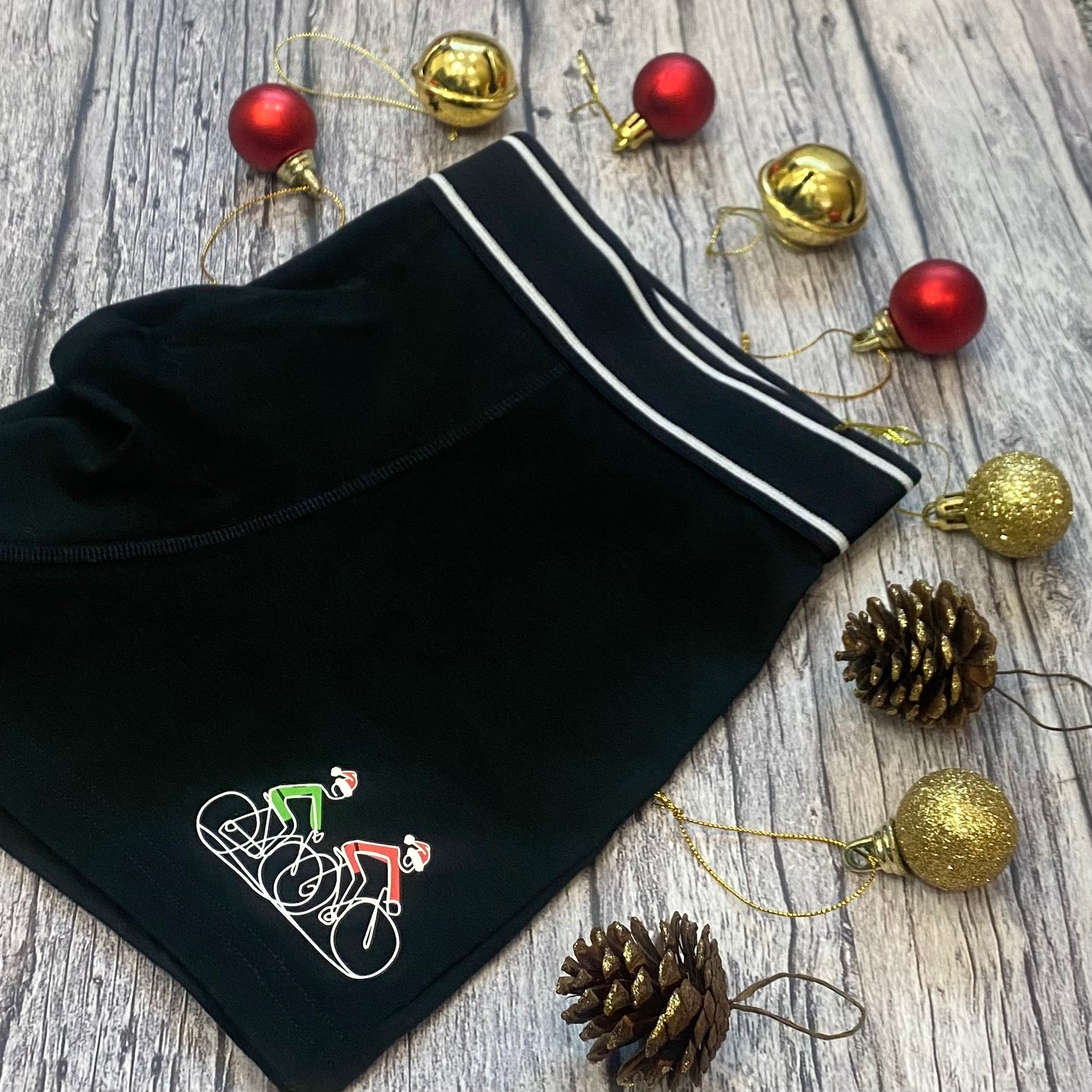 Cycling Duo, Christmas - Mens Boxer Shorts. Perfect Christmas gift