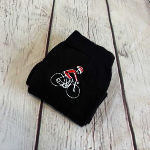 Cycling Santa Christmas Socks - LIMITED NUMBERS