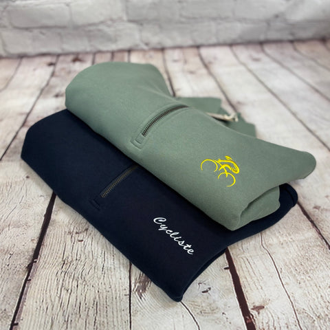 Tour de France Inspired Cyclist - 1/4 Zip Sweatshirt - (unisex)