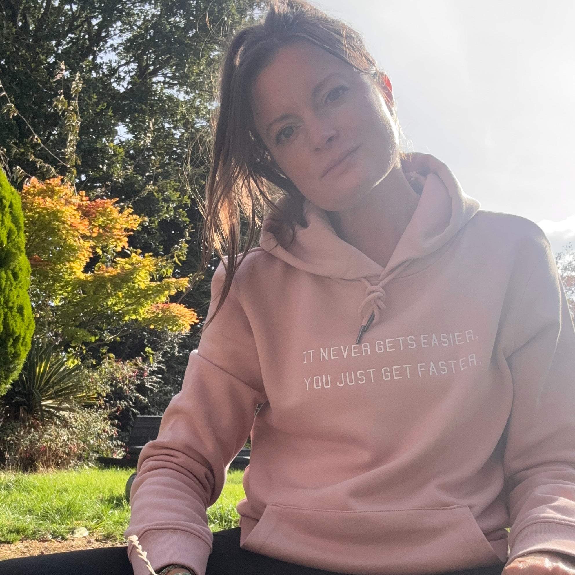 It never gets easier... Embroidered Hoodie (w)
