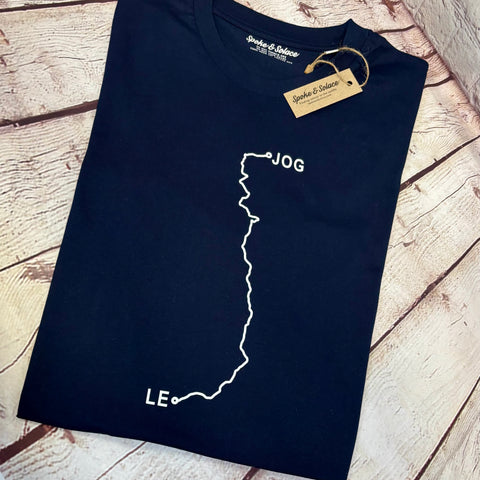 LEJOG / JOGLE Route T-Shirt. £1 from every Tee sold goes to charity - Spoke & Solace