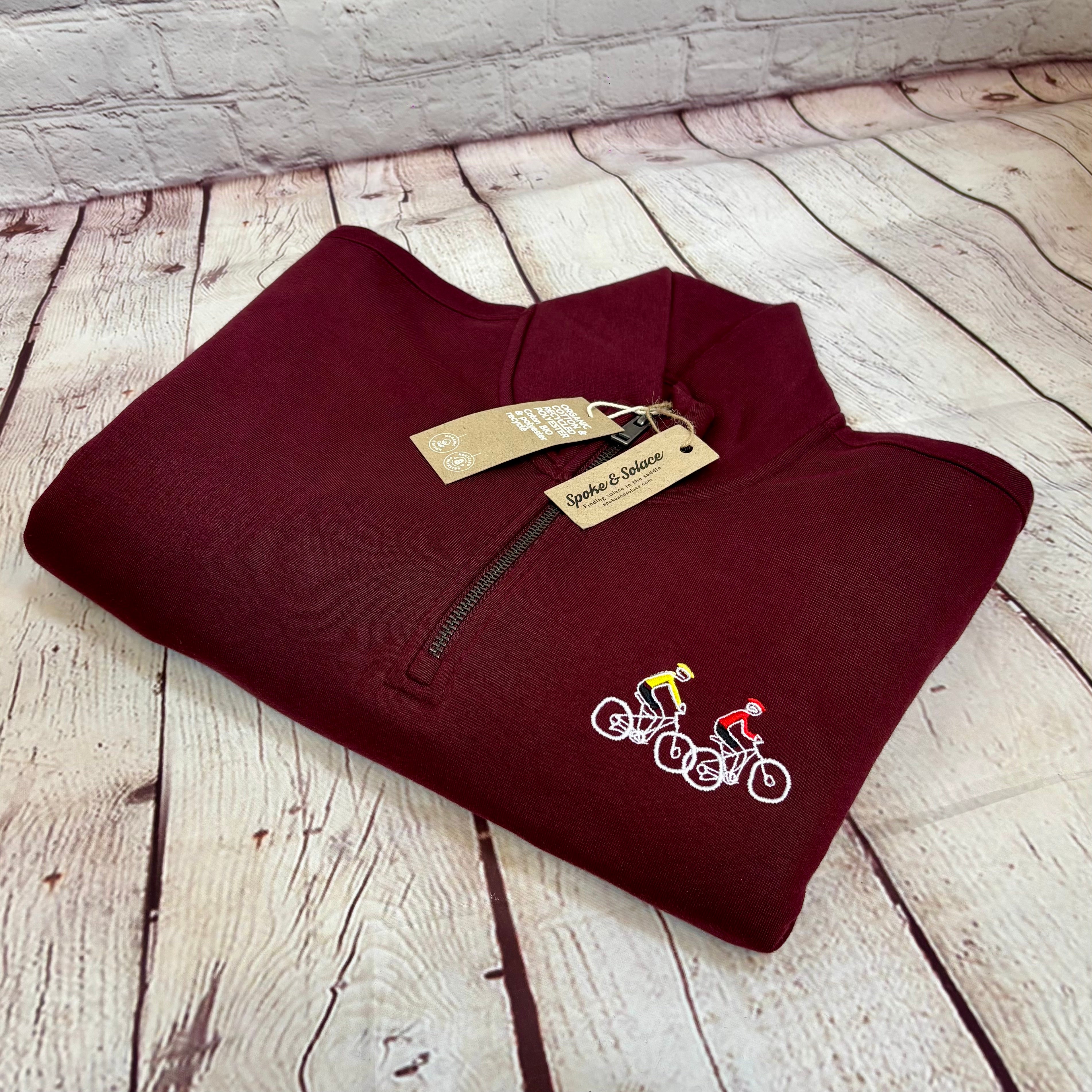 Mountain Bike Tour - Embroidered 1/4 Zip Sweatshirt - (unisex)