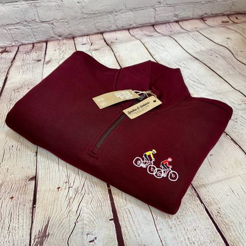 Mountain Bike Tour - Embroidered 1/4 Zip Sweatshirt - (unisex)