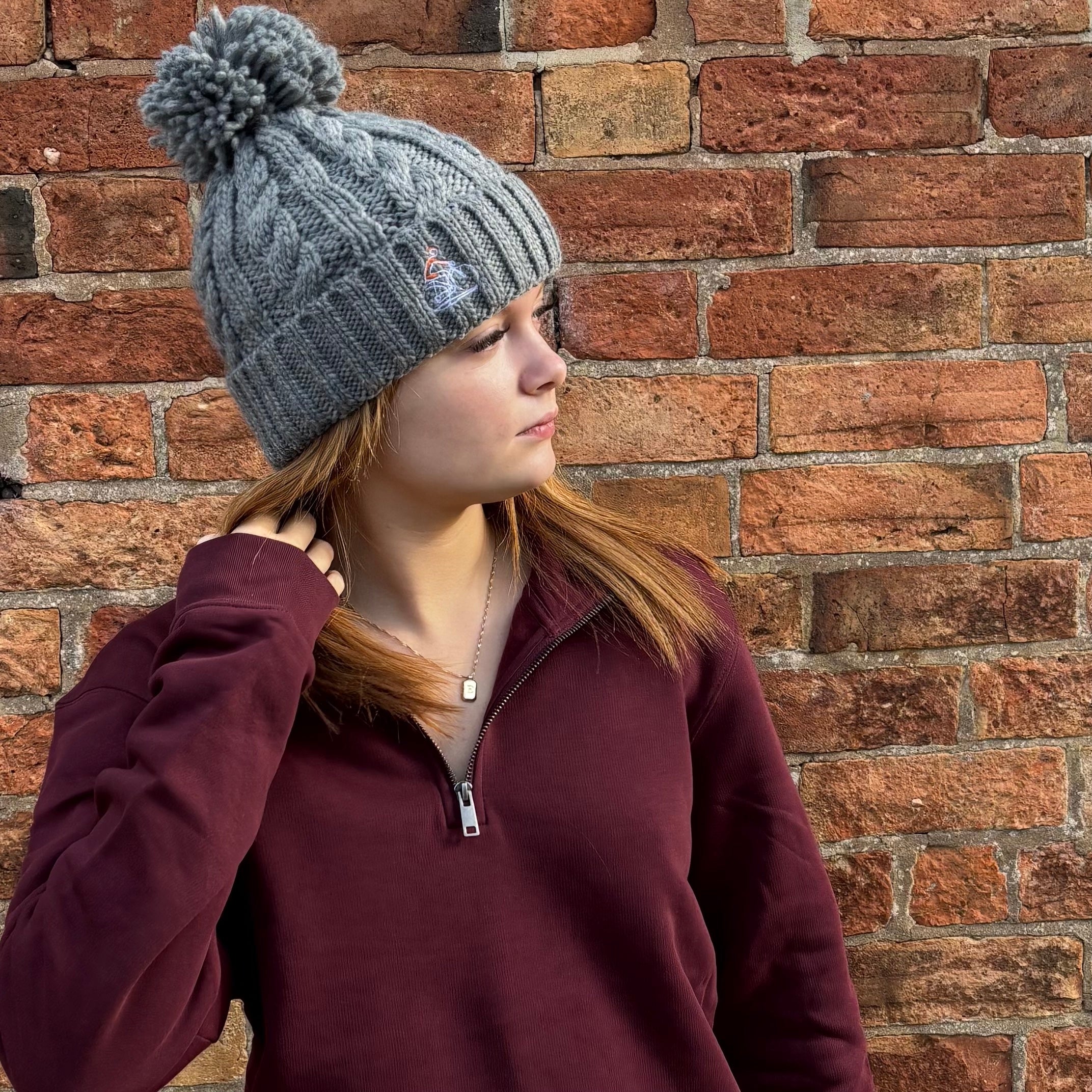 Cable Knit Melange Beanie - Road Rider