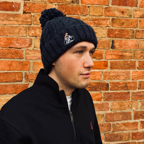Cable Knit Melange Beanie - Road Rider