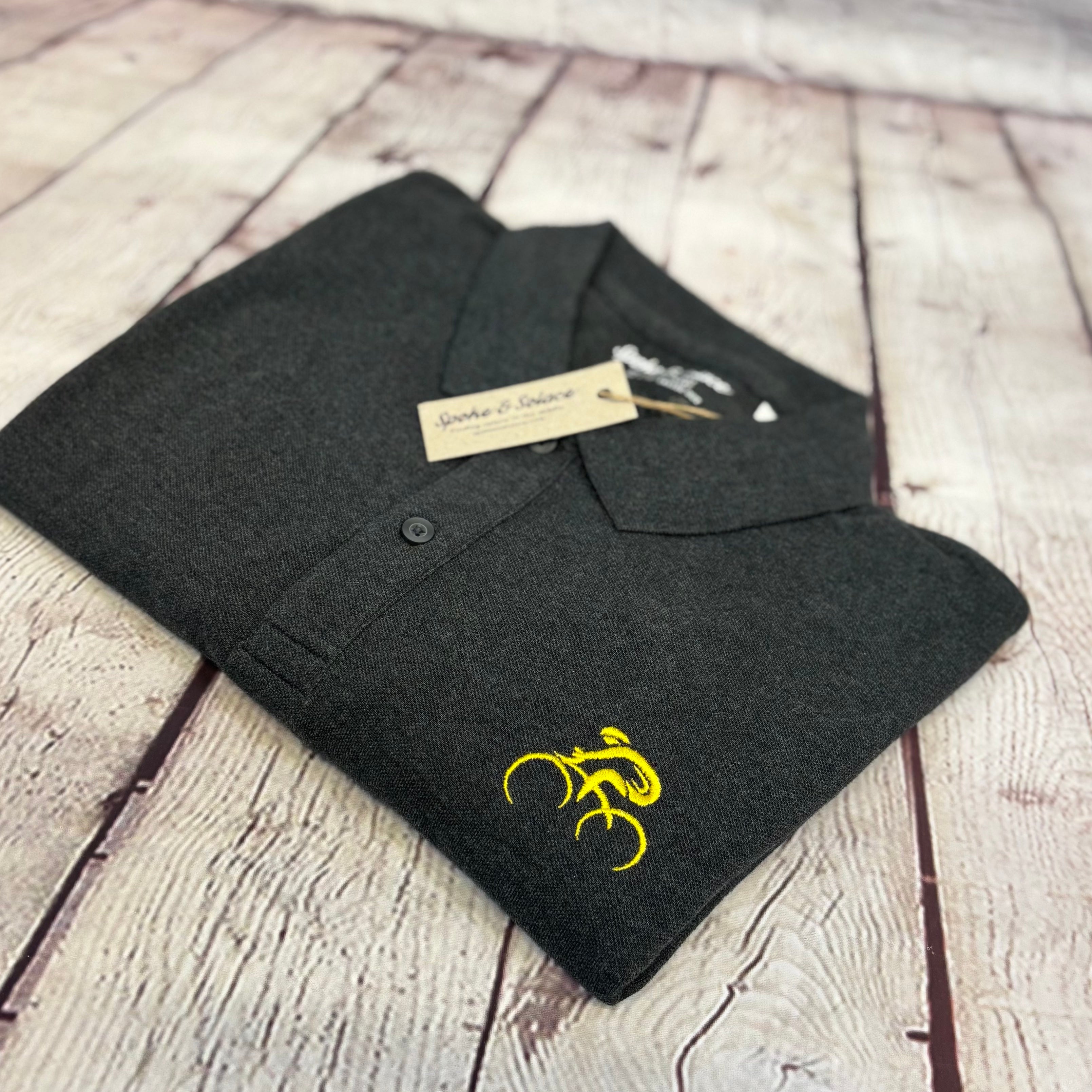 Tour de France Inspired Embroidered Cyclist Polo Shirt