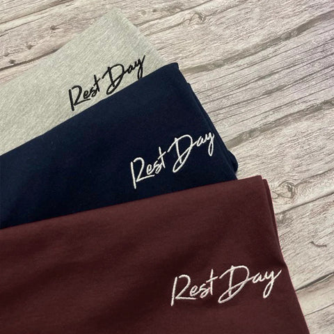 Rest Day Hoodie - Left chest embroidery
