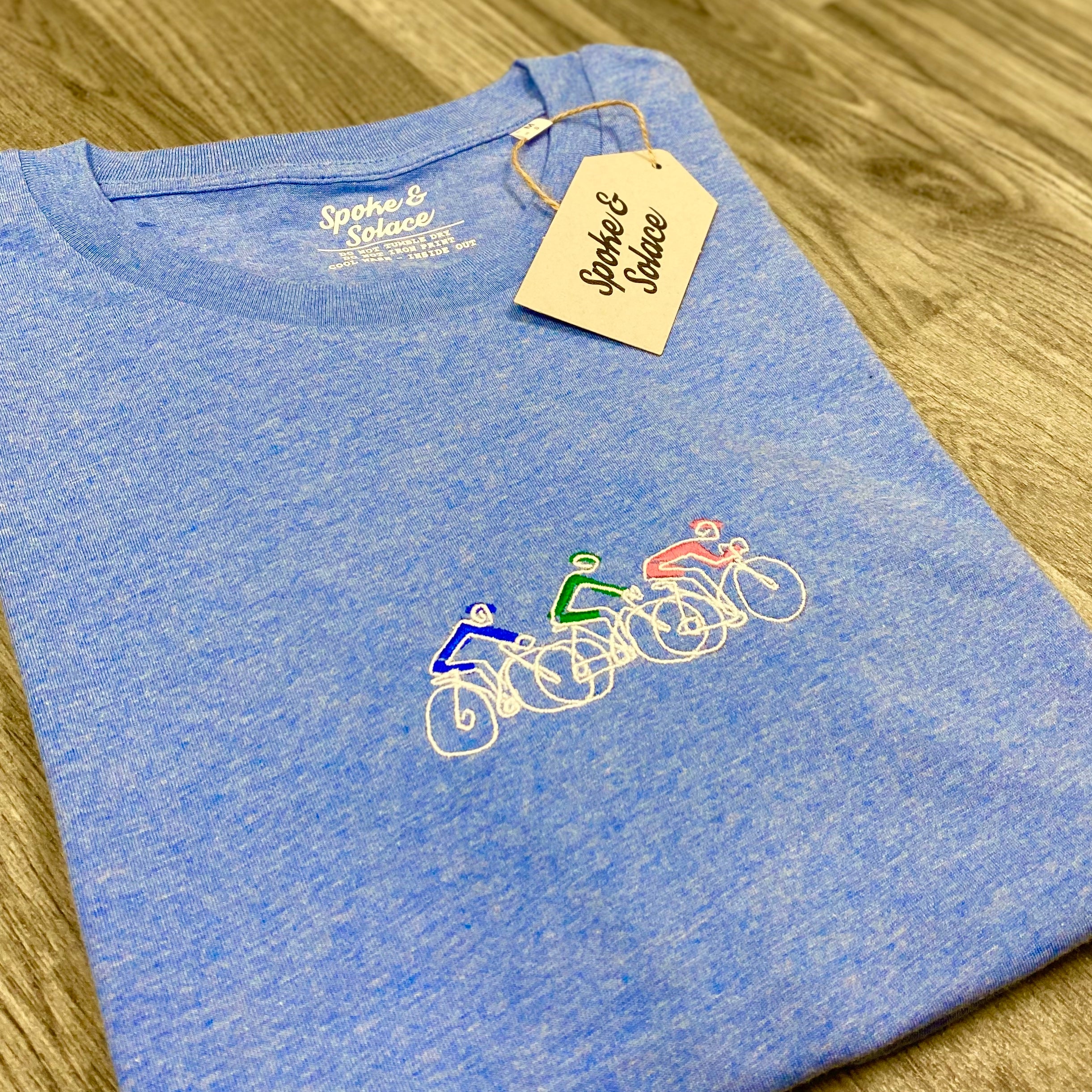 Bike Tour Embroidered T-Shirt - Spoke & Solace