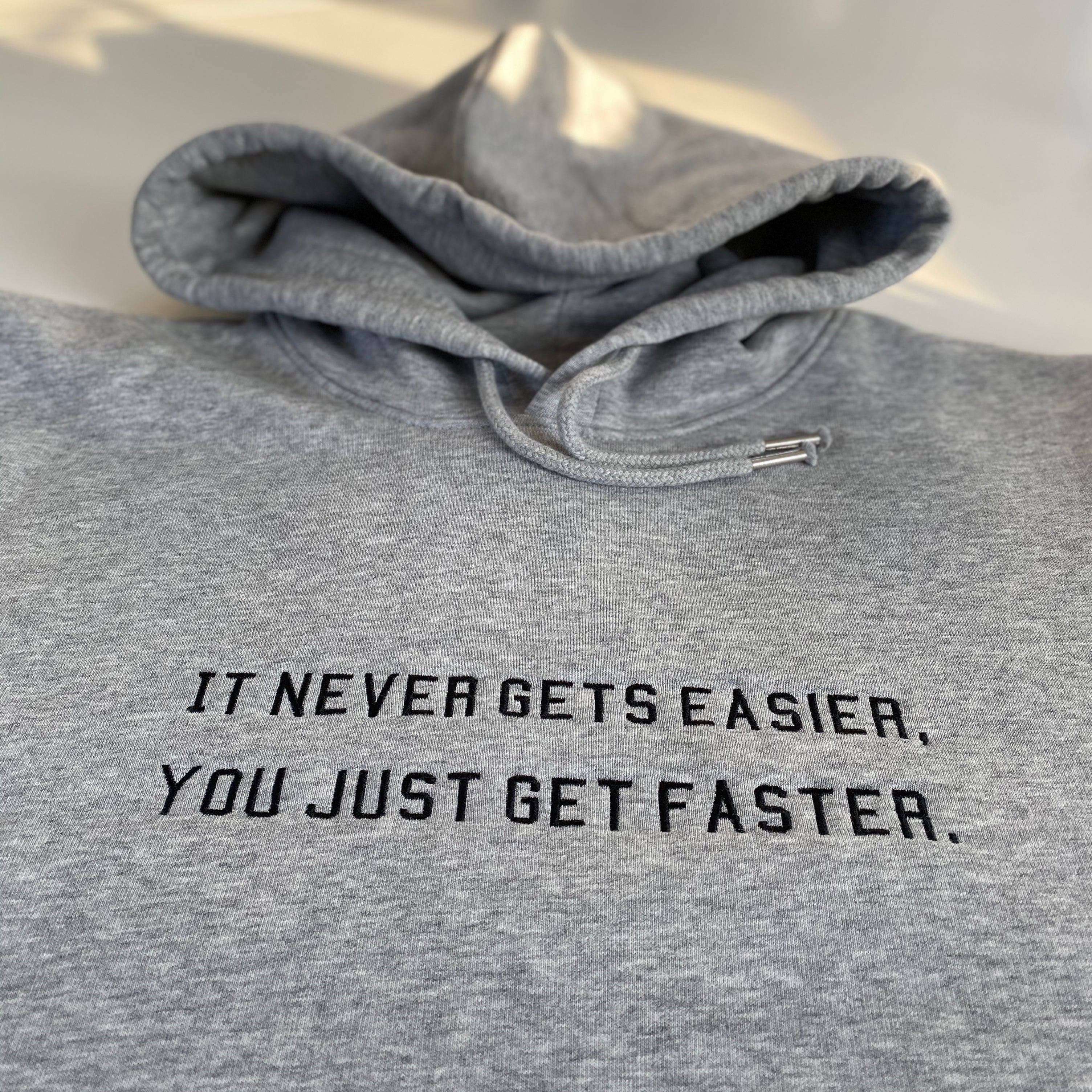 Women's It never gets easier... Embroidered Hoodie - Spoke & Solace
